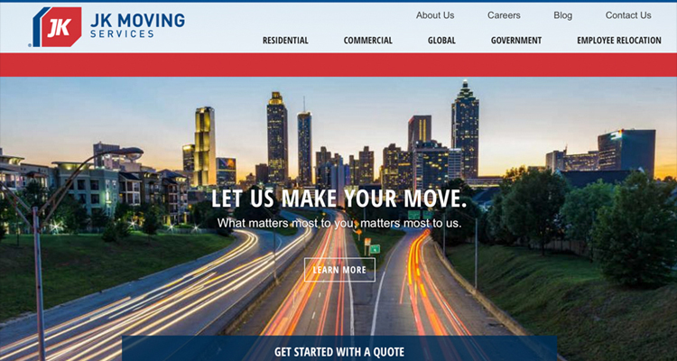JK Moving Services Launches New Website Designed and Built by Carousel30