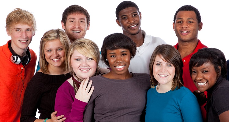 Multi-racial College Students On White