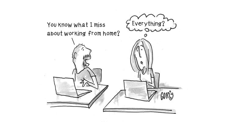 funny work from home cartoon