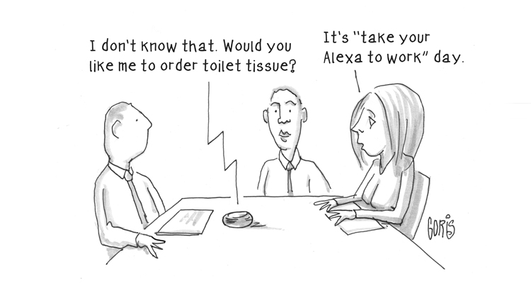 Cartoon sharing - Take your Alexa to work day