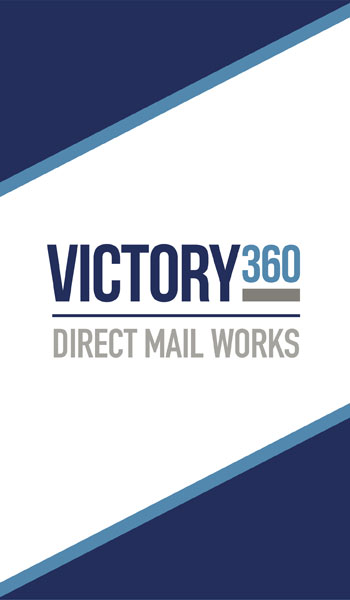 Victory 360 direct mail works logo banner