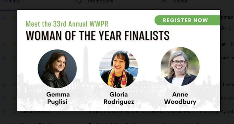 Washington Women in Public Relations (WWPR) announced the three finalists for its 33rd annual Washington PR Woman of the Year Award ceremony.