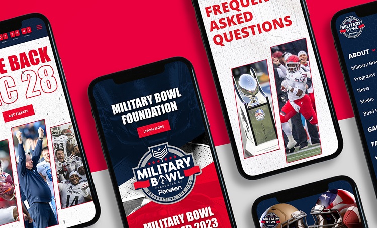 Liquified Creative’s redesign of Military Bowl Foundation’s website named a 2022 MarCom Awards Gold Winner