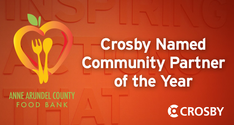 Crosby Named ‘Community Partner of the Year’  by Anne Arundel County Food Bank